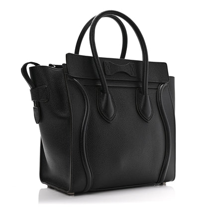 Celine Drummed Calfskin Micro Luggage Black 3 of 9