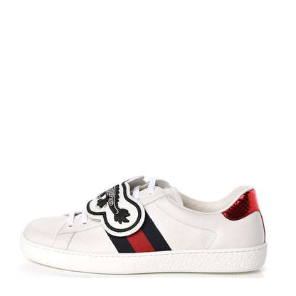 Gucci Calfskin Ayers Web UFO Dragon Embroidered Mens Ace Sneakers 7.5 White 1 of 10