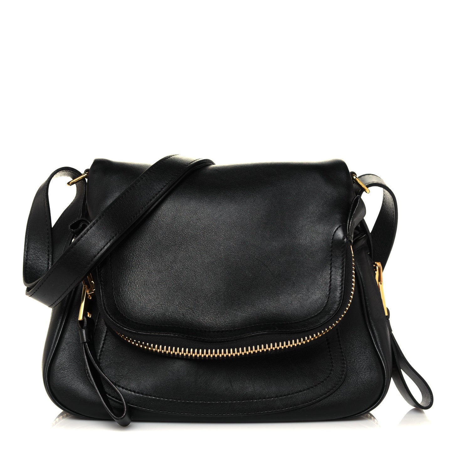 Calfskin Medium Jennifer Crossbody Bag Black