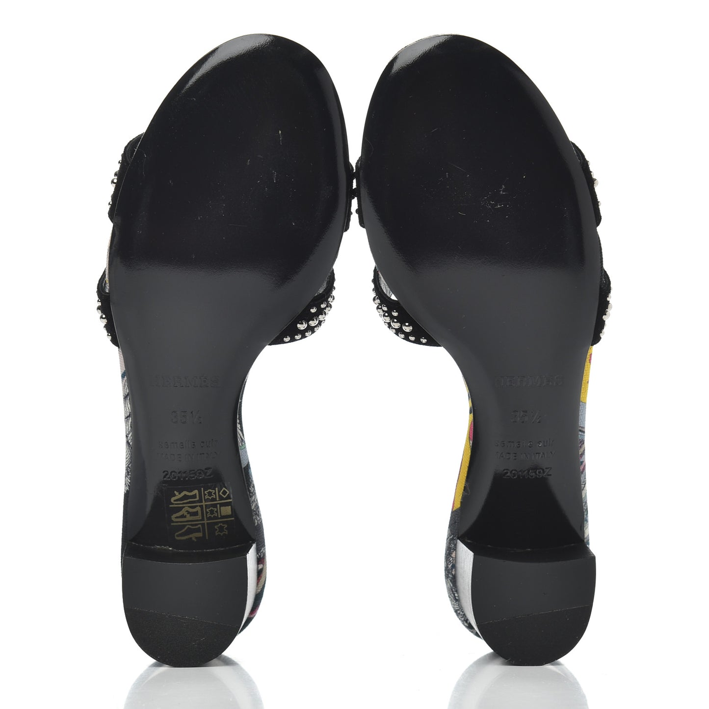 Suede Goatskin Studded Oasis Sandals 35.5 Black