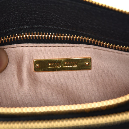 Miu Miu Goatskin Madras Double Zip Crossbody Bag Nero Black 6 of 8