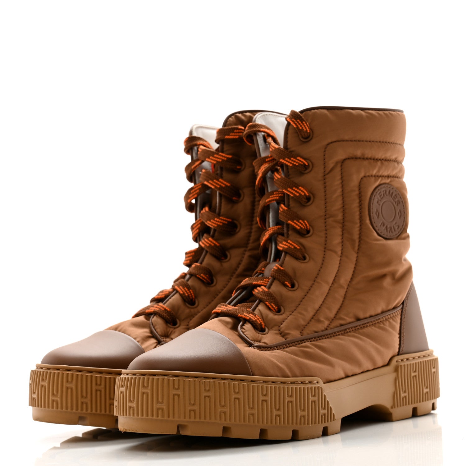 Hermes Calfskin Parachute Fresh Ankle Boots 38 Brun Amourette 3 of 9
