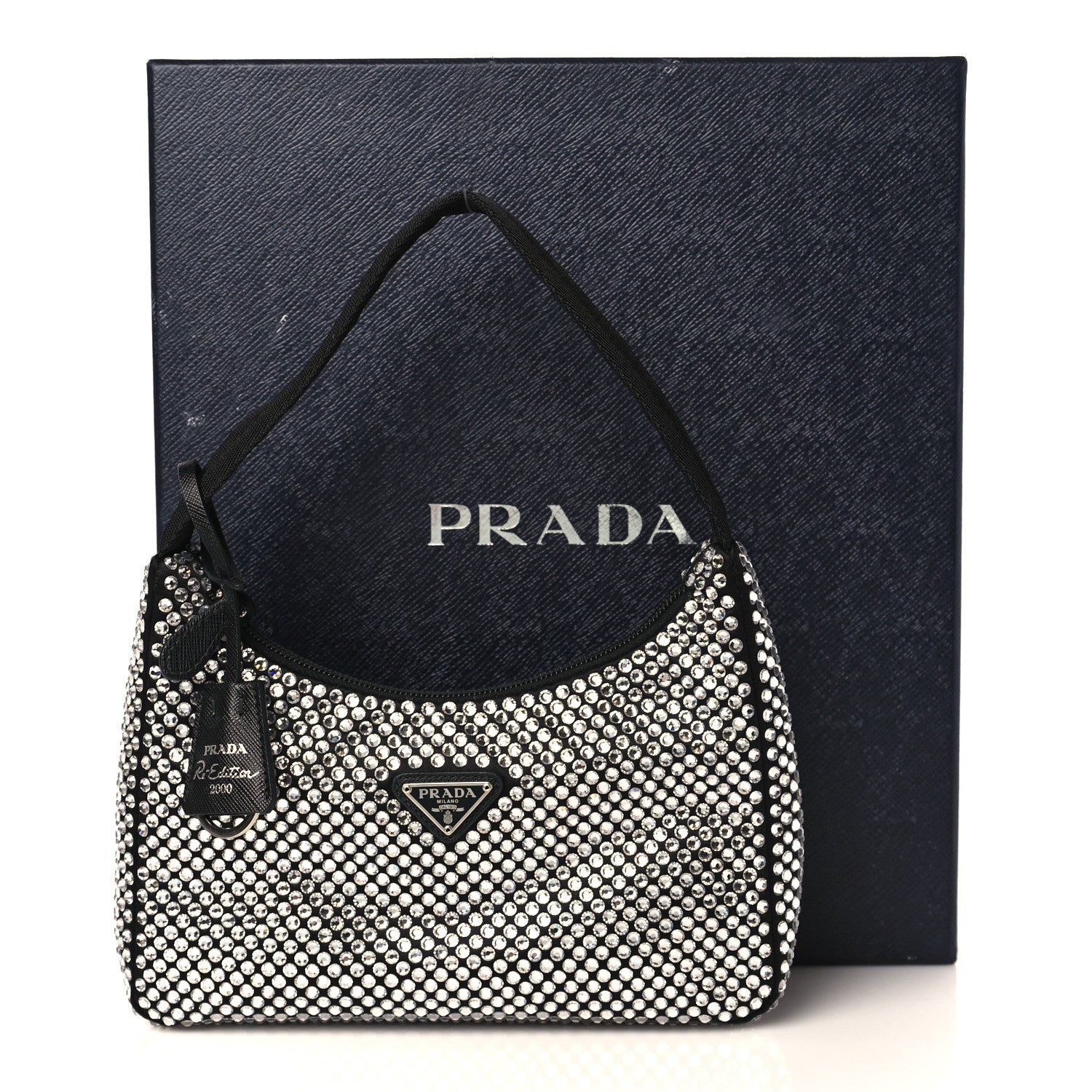 Prada Satin Crystal Mini Re-Edition 2000 Bag Cristal 10 of 10