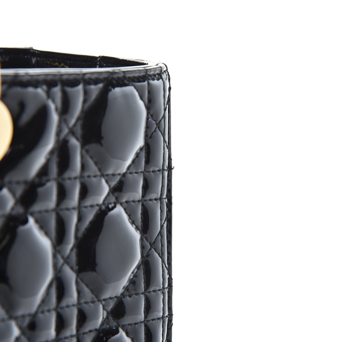 Patent Cannage Large Lady Dior Black