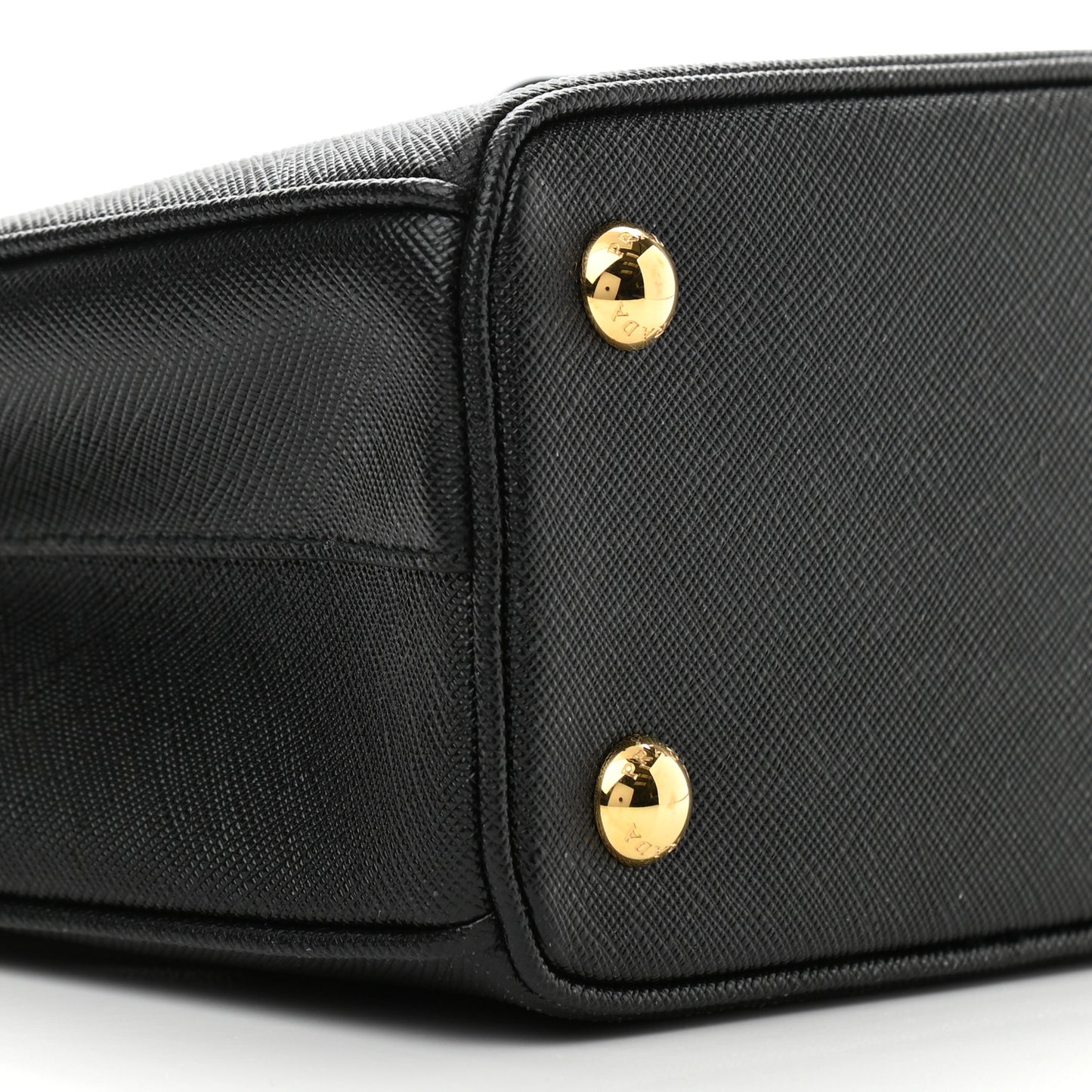 Saffiano Lux Mini Galleria Double Zip Tote Black