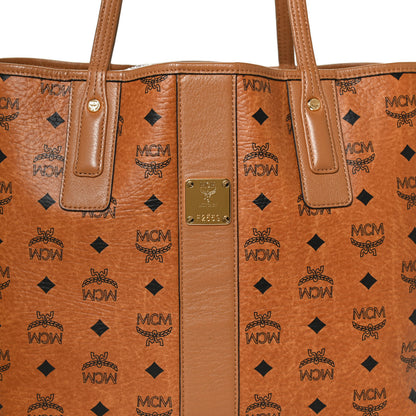 MCM Visetos Medium Liz Reversible Shopper Tote Cognac 11 of 20