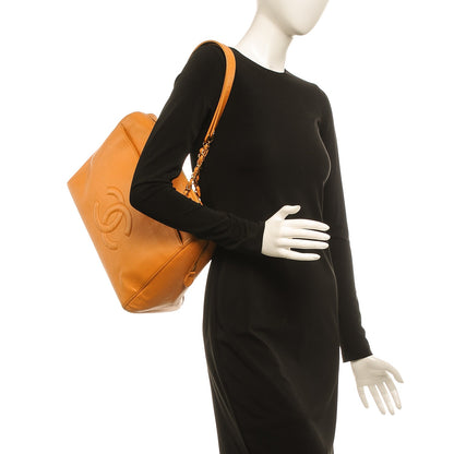 Chanel Caviar Large CC Shoulder Bag Orange 2 of 10