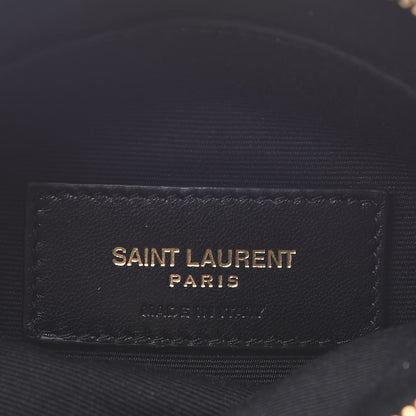 Saint Laurent Grain De Poudre Chevron Monogram Bill Pouch Cork 7 of 7