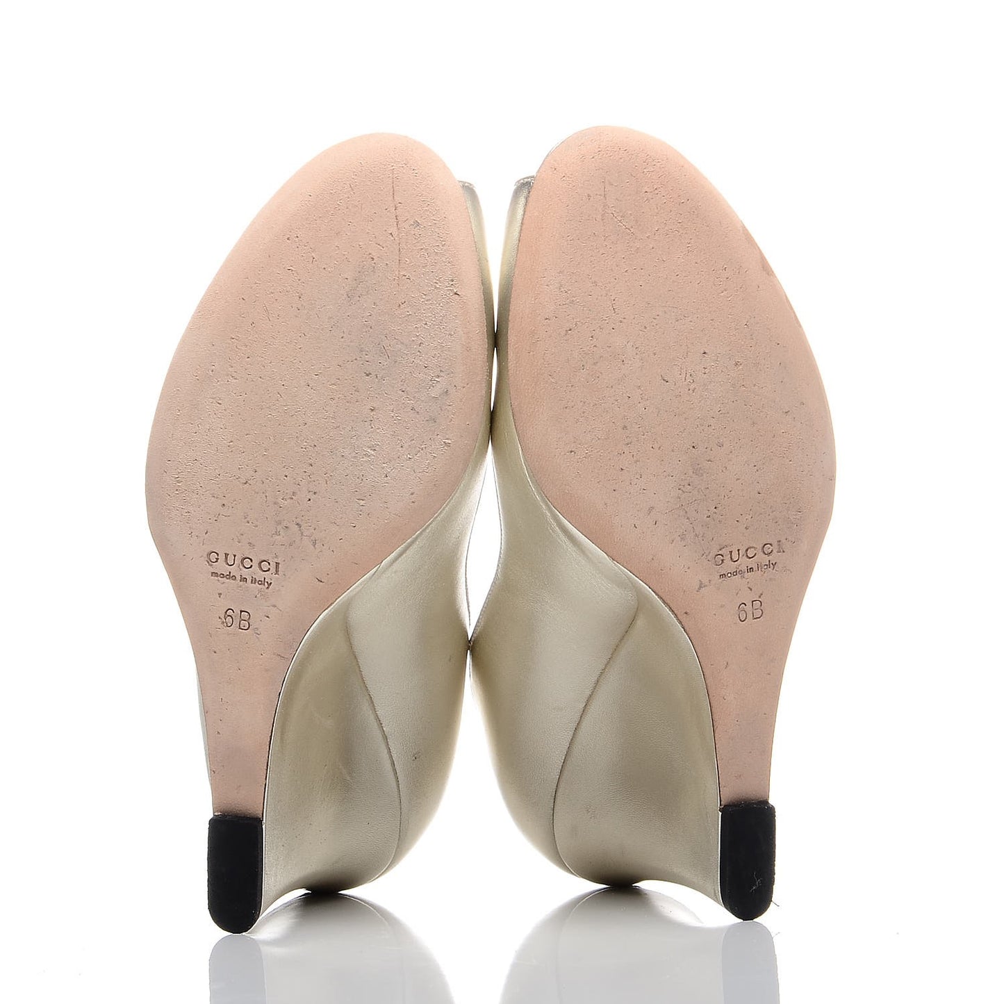 Metallic Nappa Peep Toe Wedges 6 Athena