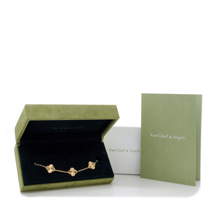 Van Cleef & Arpels 18K Yellow Gold 5 Motifs Guilloche Vintage Alhambra Bracelet 5 of 5