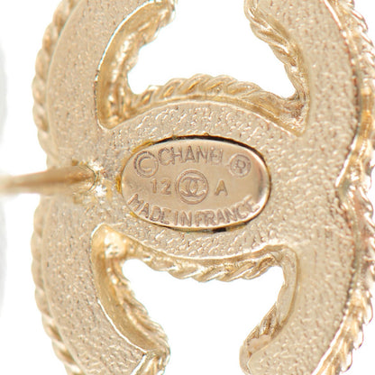 Chanel Hammered CC Earrings Gold 4 of 5