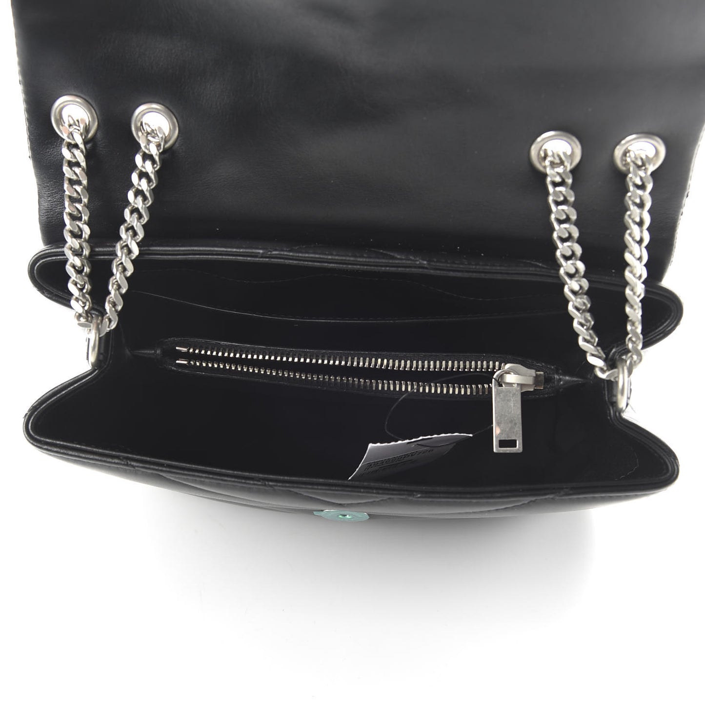 Calfskin Y Quilted Monogram Small Loulou Chain Satchel Black