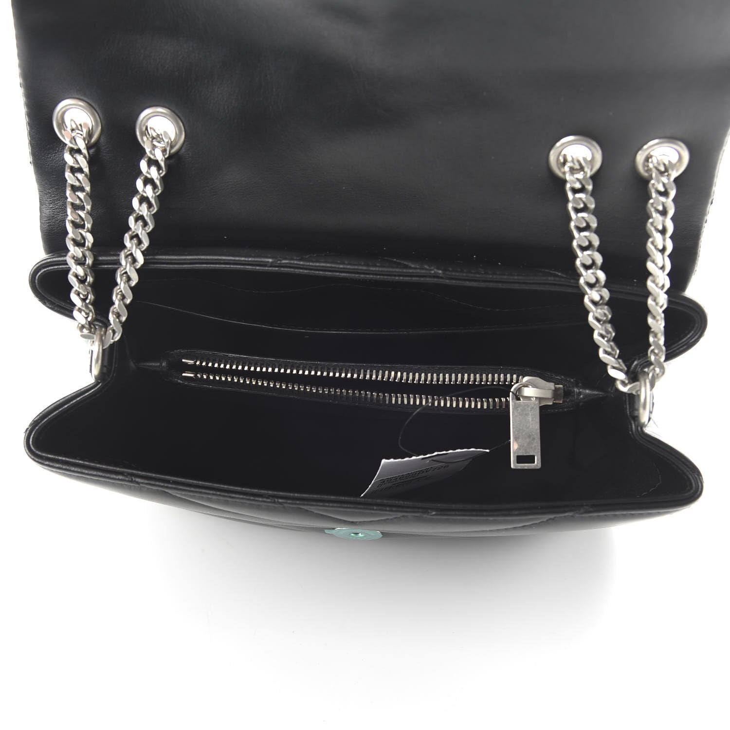 Saint Laurent Calfskin Y Quilted Monogram Small Loulou Chain Satchel Black 5 of 9