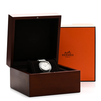 Hermes Stainless Steel Rubber 36mm Cut Automatic Watch Blanc 5 of 5