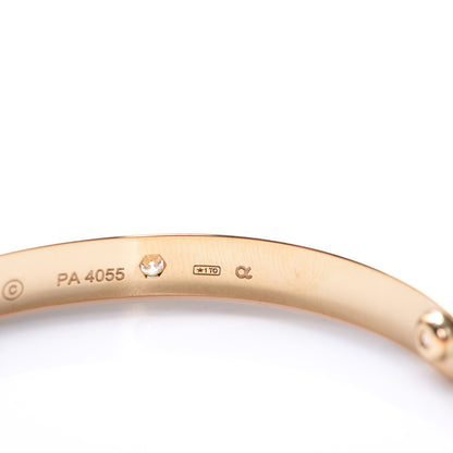 Cartier 18K Yellow Gold 4 Diamond LOVE Bracelet 17 7 of 10