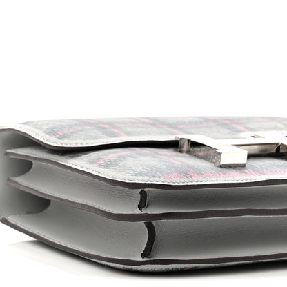 Hermes Swift Tartan Printed Constance 18 Bleu Glacier 10 of 12