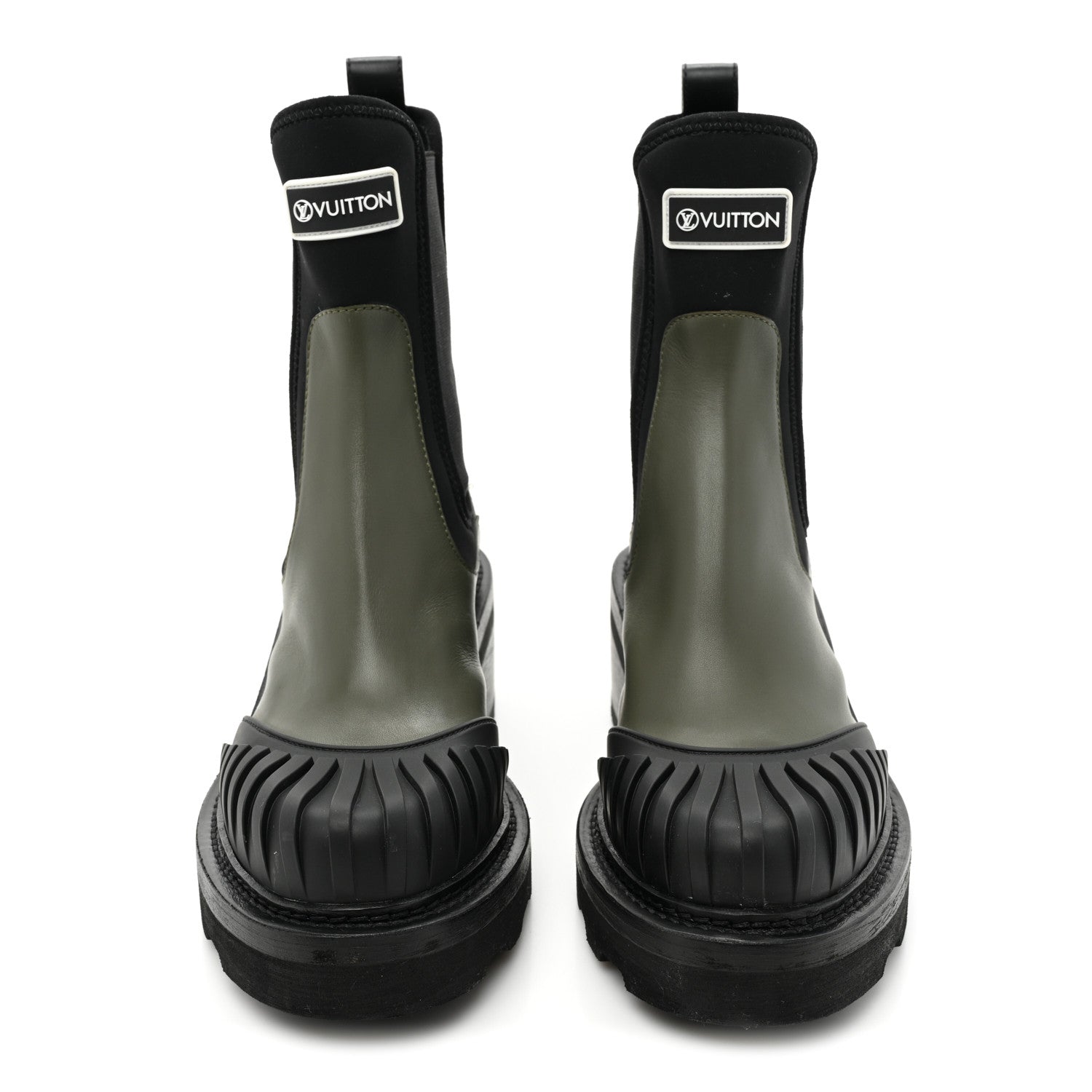 Louis Vuitton Calfskin Beaubourg Ankle Boots 37.5 Black Green 2 of 10