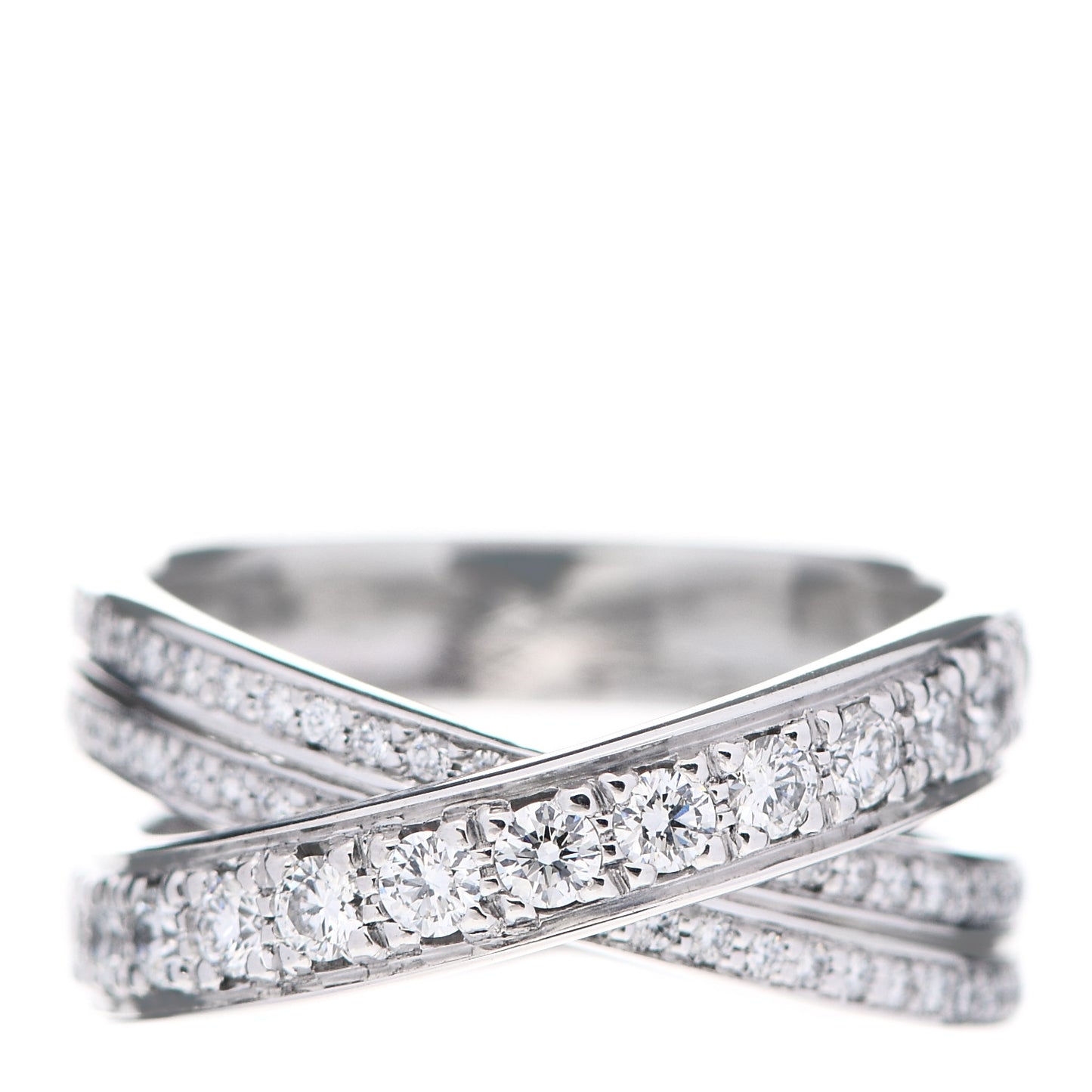 18K White Gold Diamond Etincelle de Cartier Ring 49 4.75