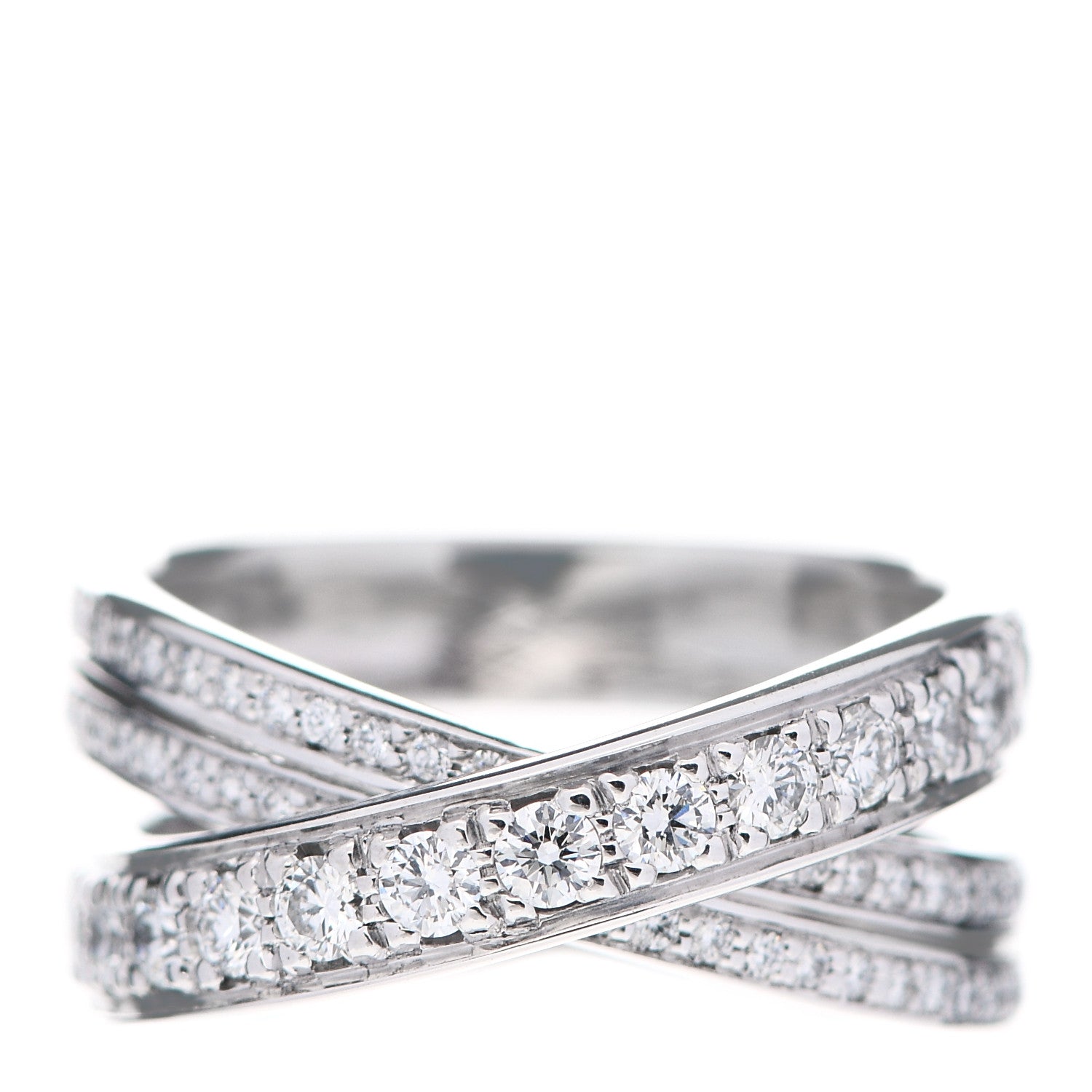 Cartier 18K White Gold Diamond Etincelle de Cartier Ring 49 4.75 1 of 7