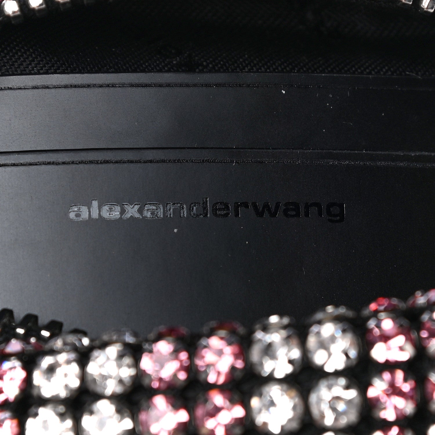 Alexander Wang Mesh Crystal Rhinestone Mini Heiress Pouch Pink Silver 5 of 9