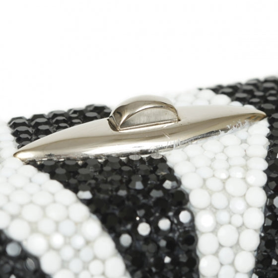 Crystal Starburst Clutch Black White