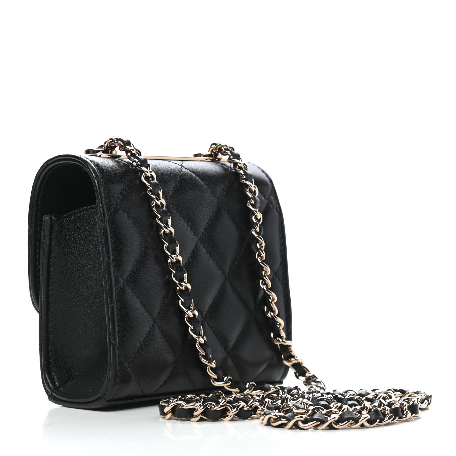 Chanel Lambskin Quilted Mini Trendy CC Chain Wallet Black 3 of 9