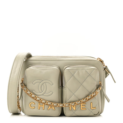 Chanel Calfskin Quilted Small Camera Case Grey 1 of 10