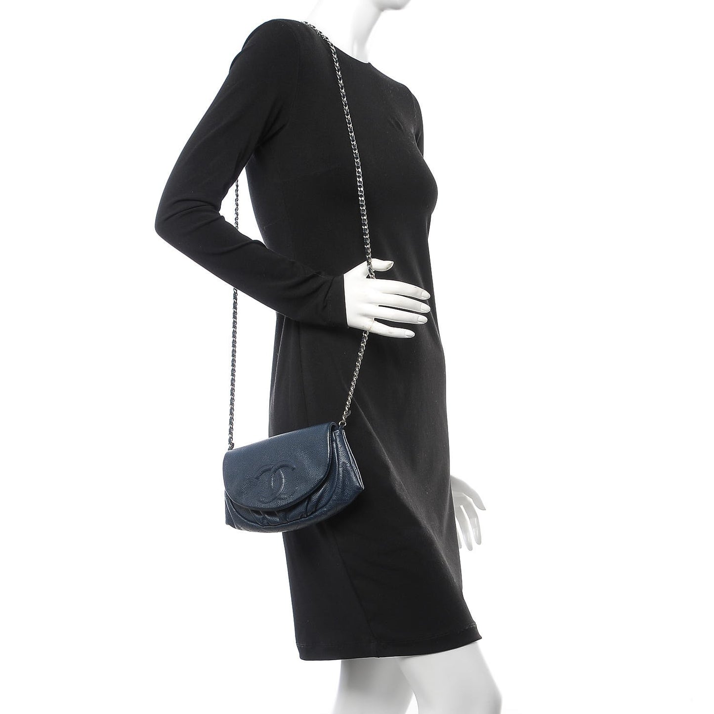 Caviar Half Moon Wallet On Chain WOC Blue