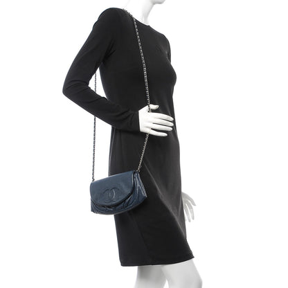 Chanel Caviar Half Moon Wallet On Chain WOC Blue 2 of 9
