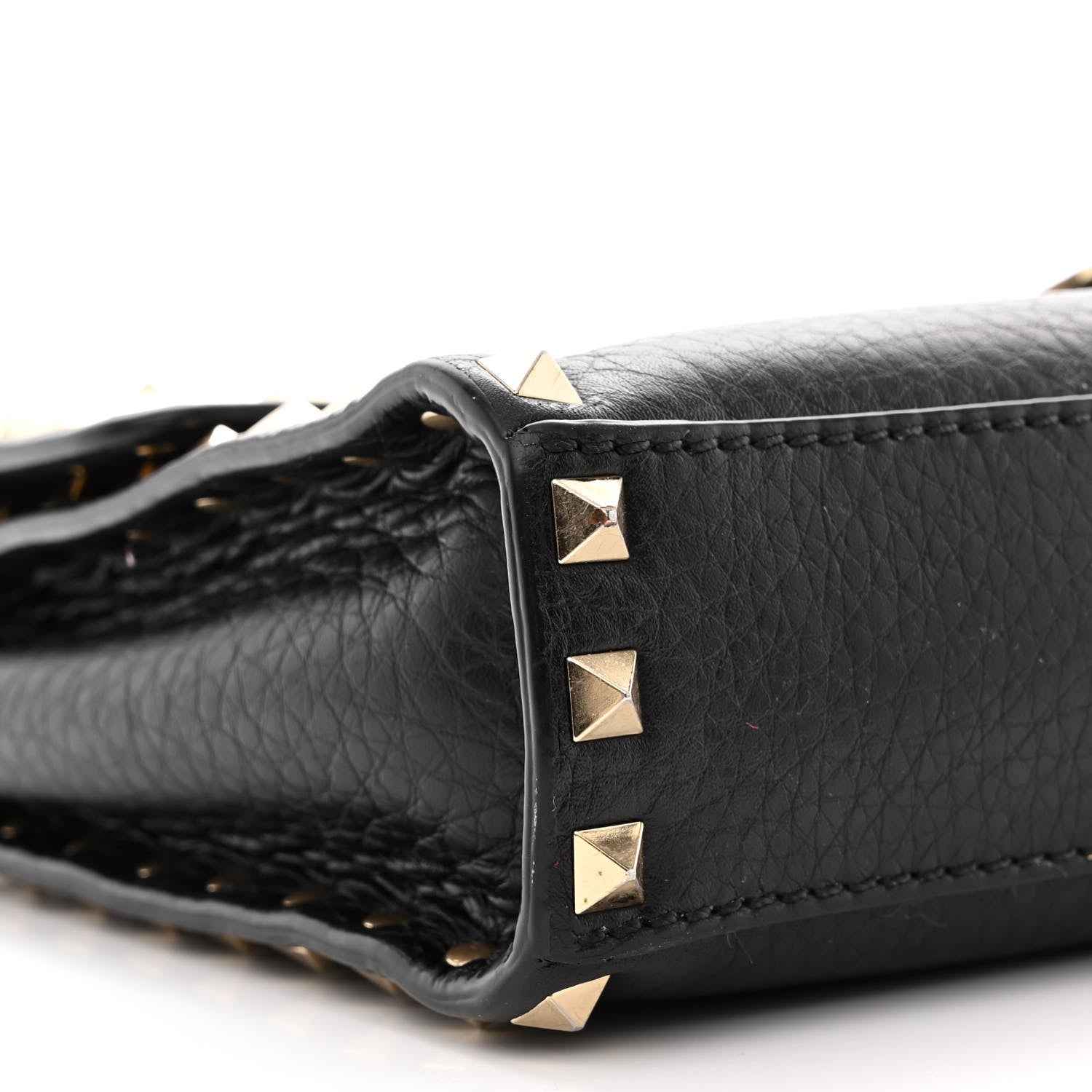 Valentino Garavani Pebbled Calfskin Medium Rockstud Flip Lock Crossbody Bag Black 8 of 13