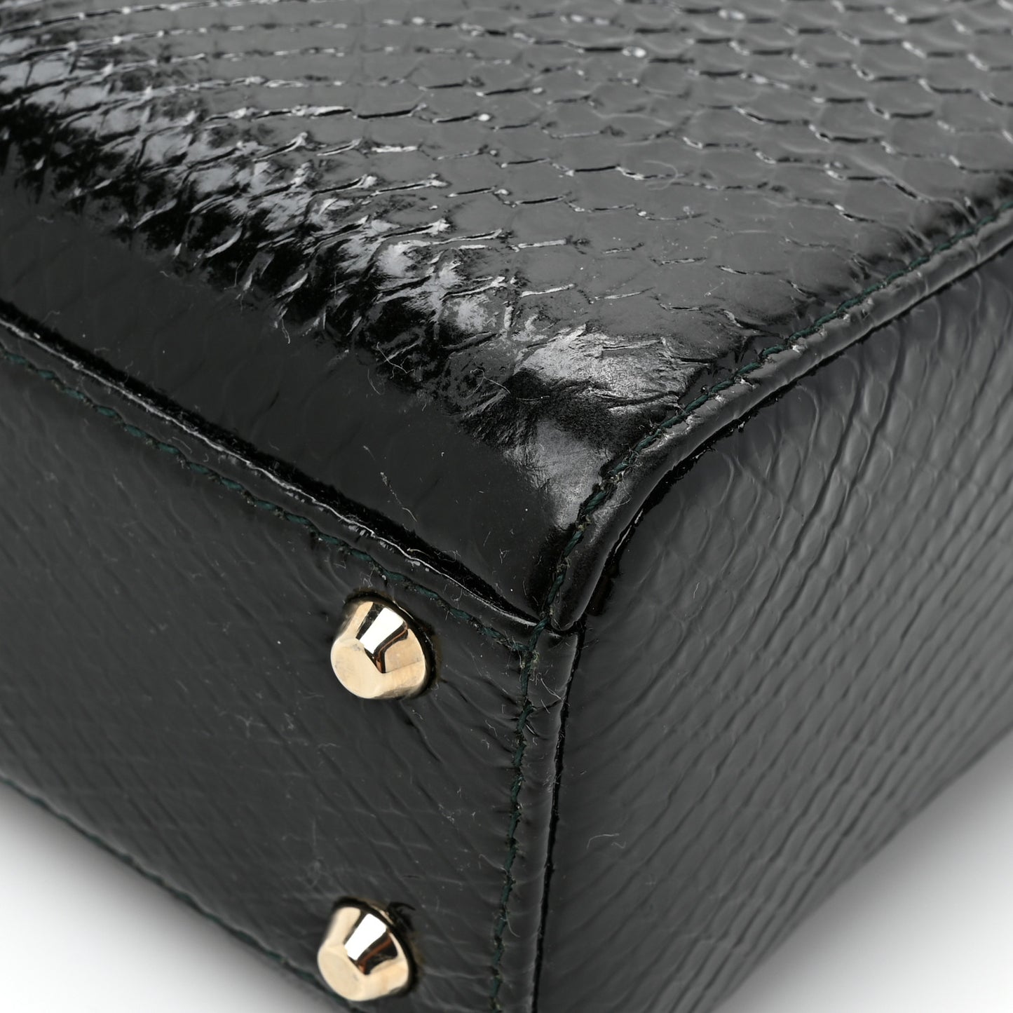 Shiny Snakeskin Mini Lady Dior Emerald Green