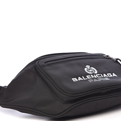 Balenciaga Nylon Crest Logo Embroidered Explorer Beltpack Black 9 of 11