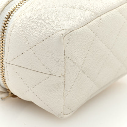 Chanel Caviar Quilted Mini Top Handle Vanity With Chain White 8 of 9