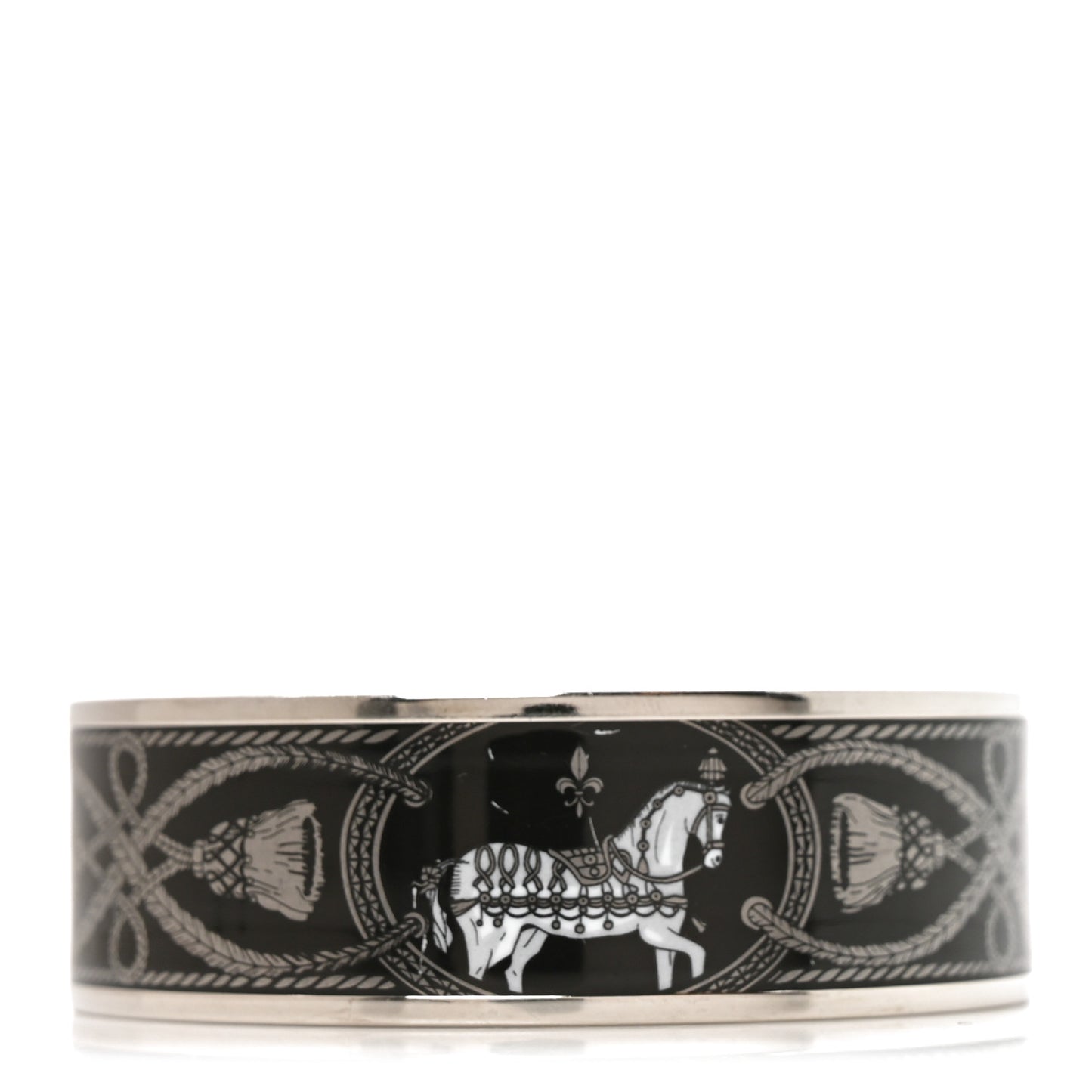 Enamel Printed Wide Grand Apparat Bracelet 65 Black