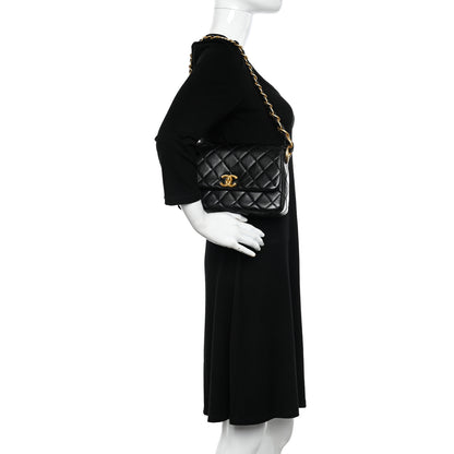Chanel Lambskin Quilted CC Chain Shoulder Bag Black 2 of 11