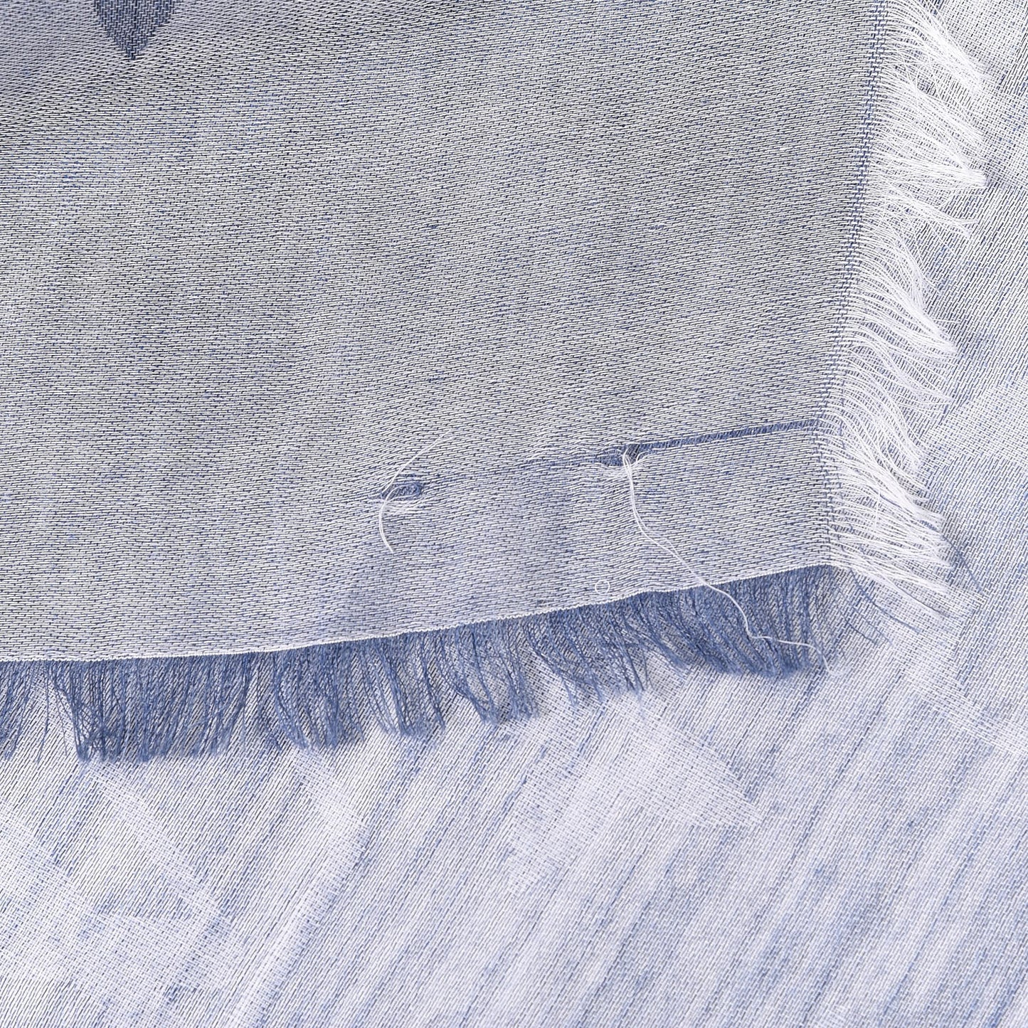 Wool Cotton Silk Daily Monogram Stole Denim