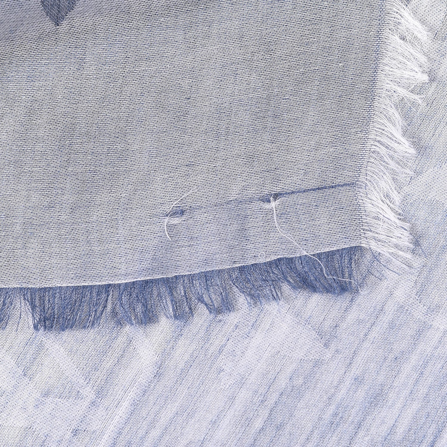 Louis Vuitton Wool Cotton Silk Daily Monogram Stole Denim 5 of 5