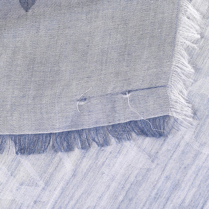 Louis Vuitton Wool Cotton Silk Daily Monogram Stole Denim 5 of 5