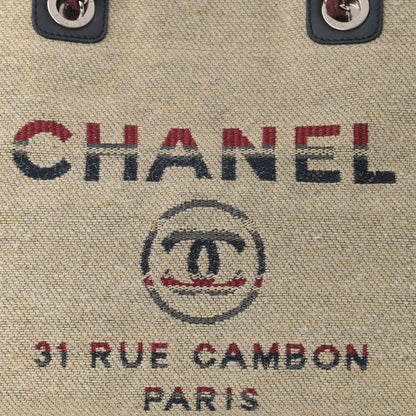 Chanel Striped Canvas Small Deauville Tote Beige 8 of 12