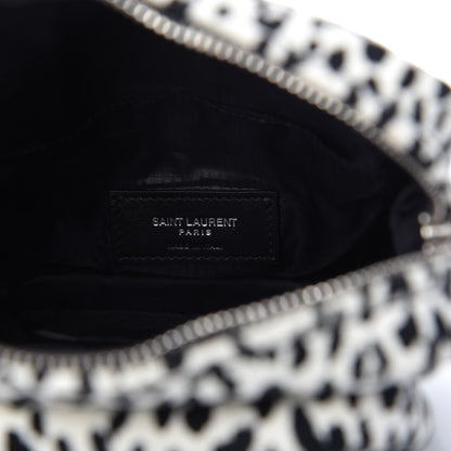 Saint Laurent Canvas Leopard Print Sid Messenger Bag Black White 8 of 9