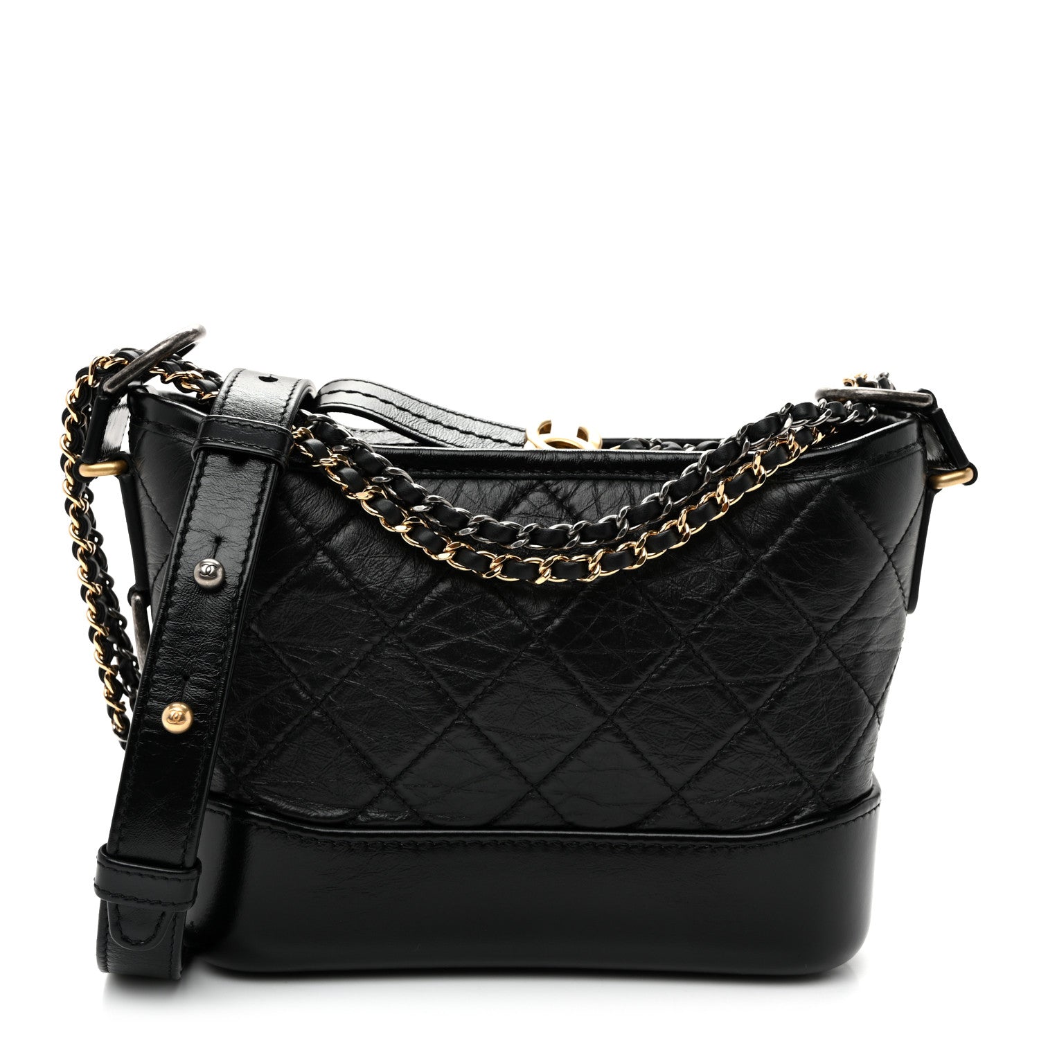 Chanel Aged Calfskin Quilted Small Gabrielle Hobo Black 1 of 10