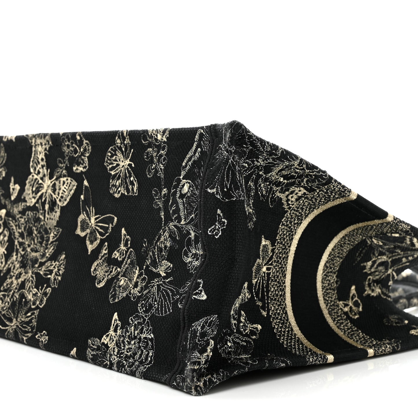 Canvas Embroidered Medium New York Butterfly Book Tote Black