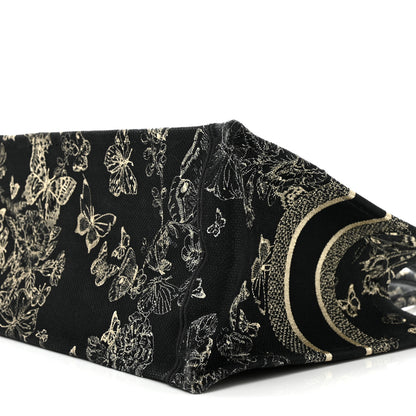 Christian Dior Canvas Embroidered Medium New York Butterfly Book Tote Black 10 of 12