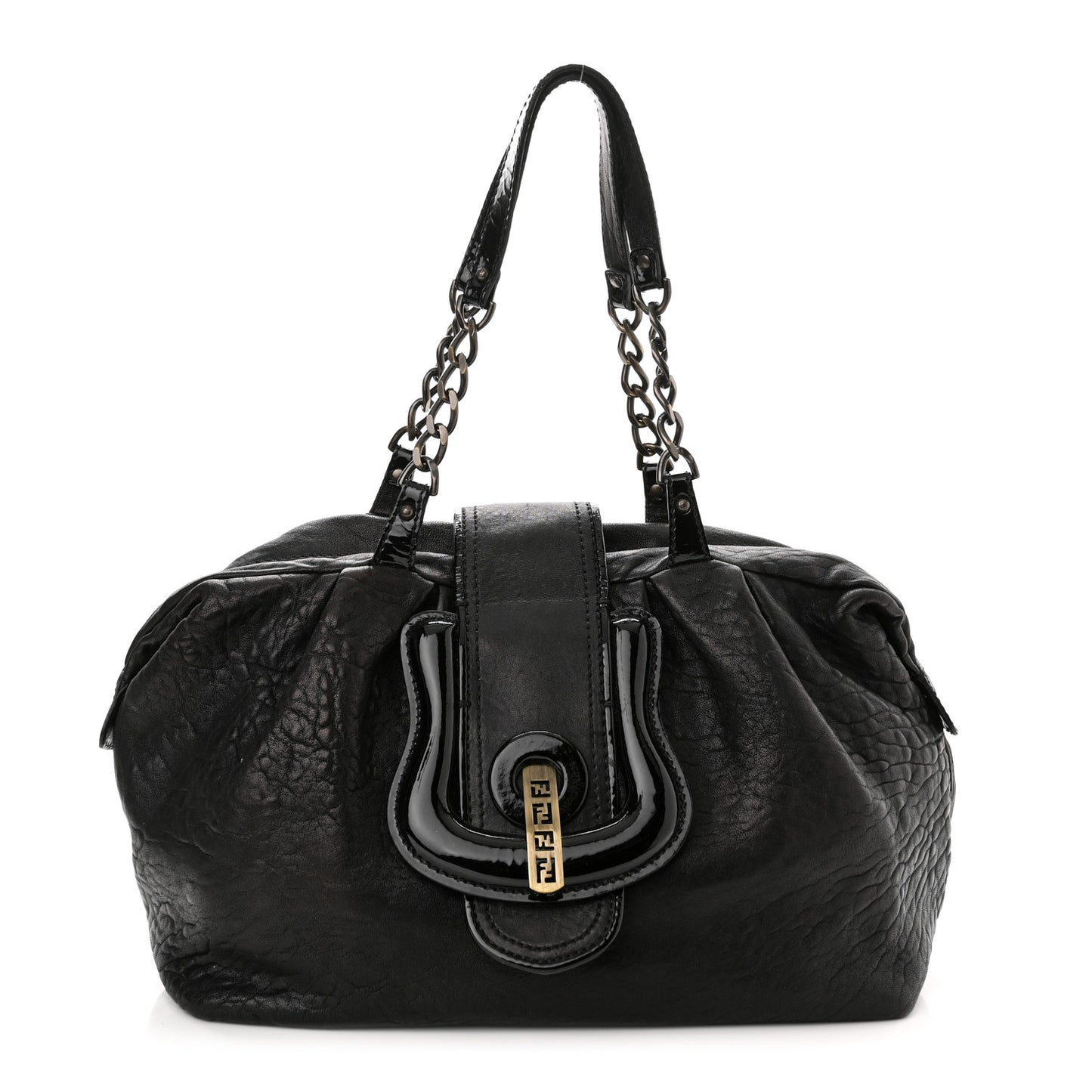 Nappa Patent B Buckle Tote Black
