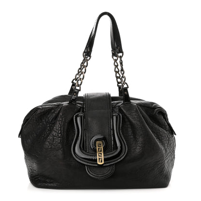 Fendi Nappa Patent B Buckle Tote Black 1 of 12