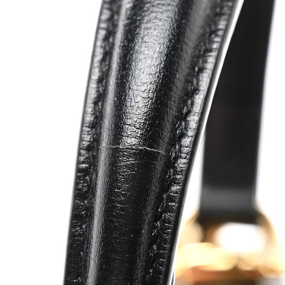 Gucci Glazed Textured Calfskin Mini Horsebit 1955 Top Handle Flap Bag Black 12 of 17