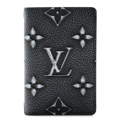 Faded Calfskin Monogram Pocket Organizer Charcoal