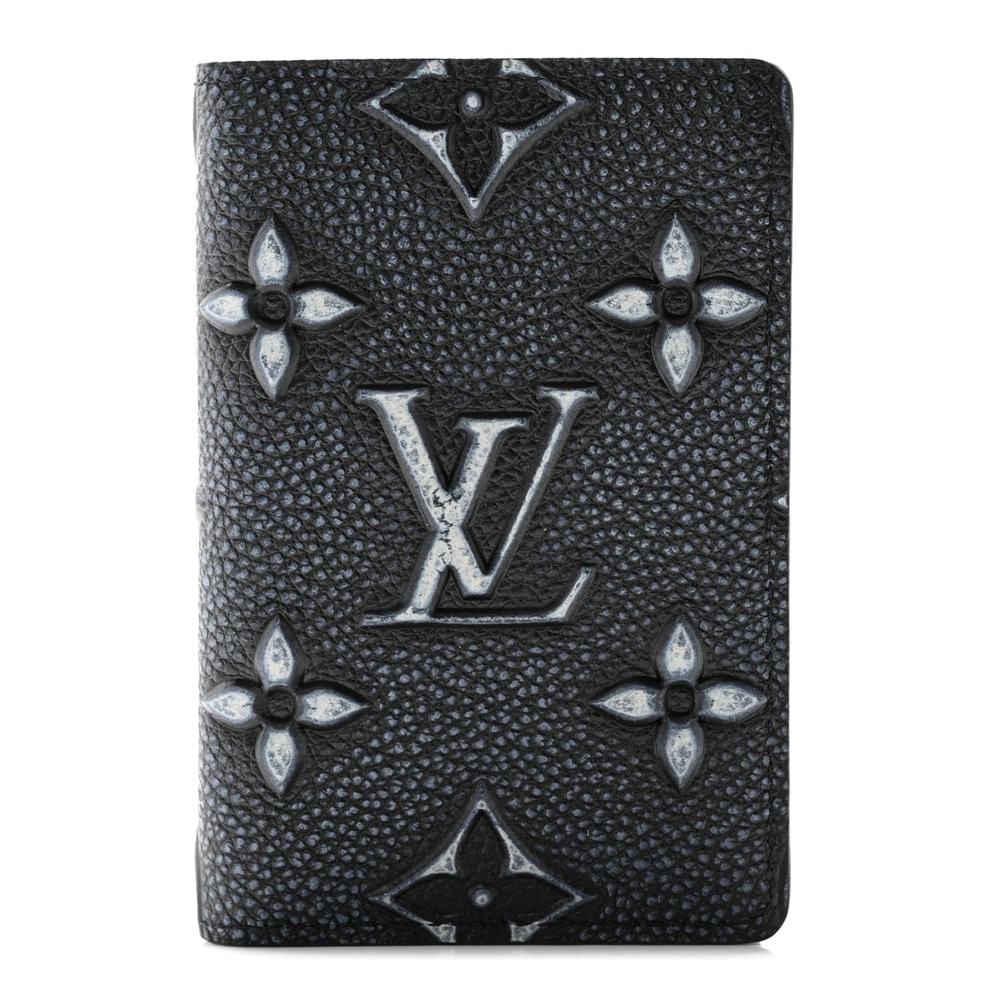 Faded Calfskin Monogram Pocket Organizer Charcoal
