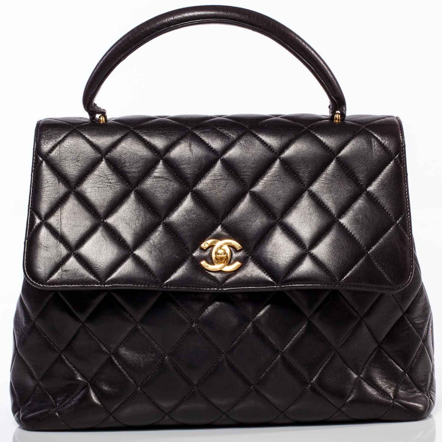 Lambskin Kelly Flap Bag Black