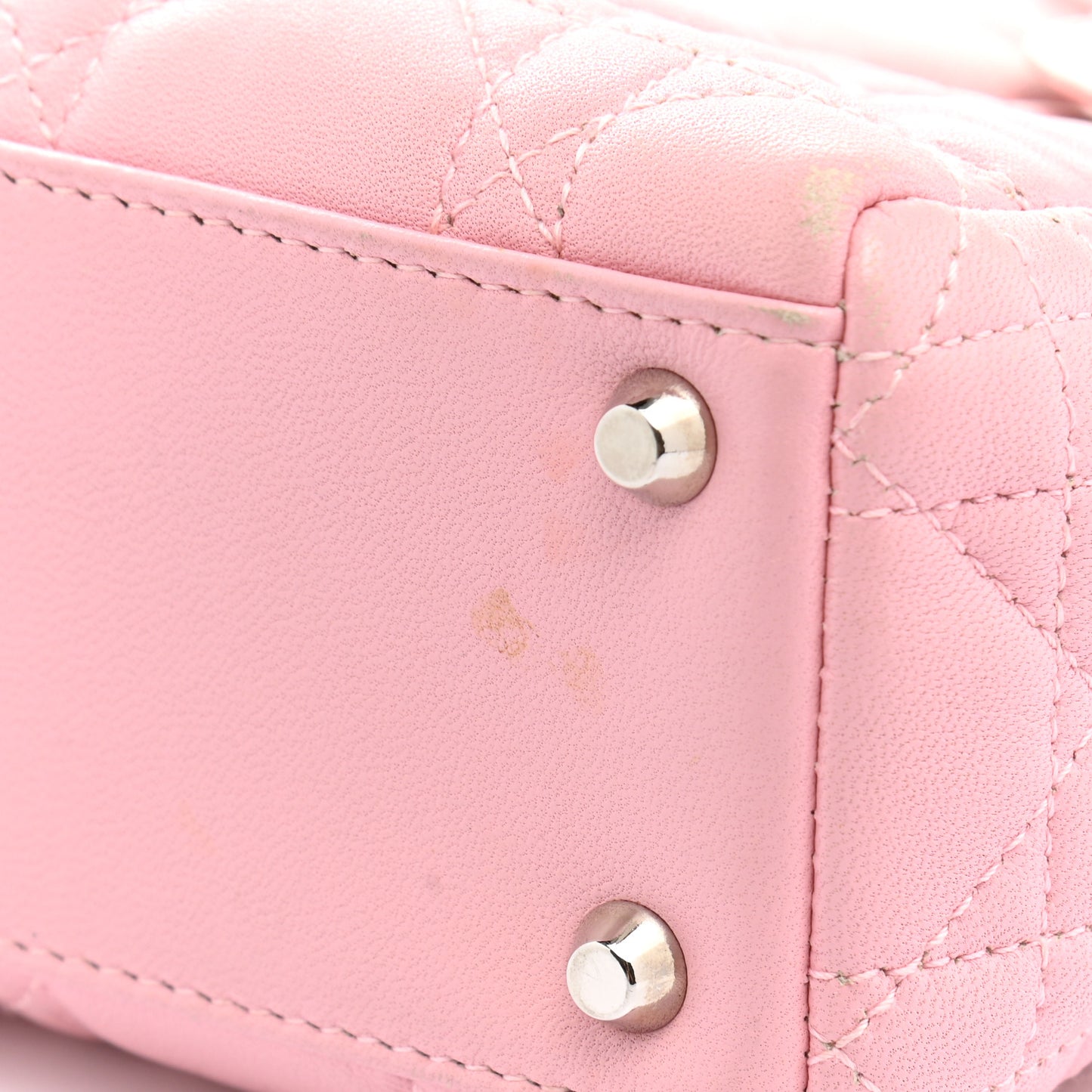 Lambskin Cannage Mini Lady Dior Rose Clair